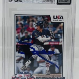 ADLEY RUTSCHMAN SIGNED 2019 USA BASEBALL ROOKIE CARD BECKETT BAS 10 AUTO