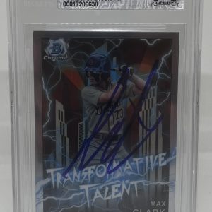 MAX CLARK SIGNED 2023 BOWMAN CHROME DRAFT ROOKIE CARD BECKETT BAS AUTO