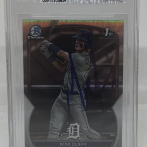 MAX CLARK SIGNED 2023 BOWMAN CHROME DRAFT REFRACTOR ROOKIE CARD BECKETT BAS AUTO