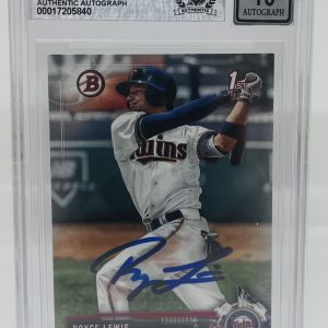 ROYCE LEWIS SIGNED 2017 BOWMAN DRAFT BASEBALL ROOKIE CARD BECKETT BAS 10 AUTO