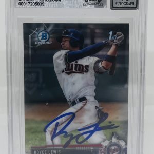 ROYCE LEWIS SIGNED 2017 BOWMAN CHROME DRAFT ROOKIE CARD BECKETT BAS 10 AUTO