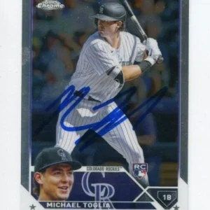 MICHAEL TOGLIA SIGNED 2023 TOPPS CHROME BASEBALL CARD AUTO
