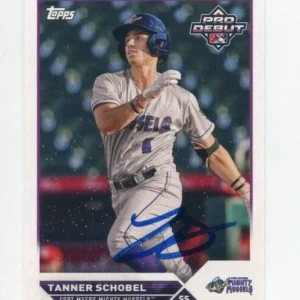 TANNER SCHOBEL SIGNED 2023 TOPPS PRO DEBUT BASEBALL CARD AUTO
