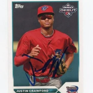 JUSTIN CRAWFORD SIGNED 2023 TOPPS PRO DEBUT BASEBALL CARD AUTO