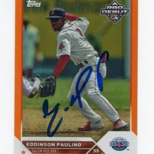 EDDINSON PAULINO SIGNED 2023 TOPPS PRO DEBUT ORANGE BORDER CARD AUTO /25