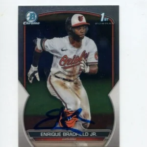 ENRIQUE BRADFIELD JR SIGNED 2023 BOWMAN CHROME DRAFT CARD AUTO
