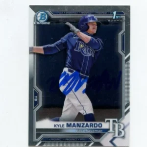 KYLE MANZARDO SIGNED 2021 BOWMAN CHROME DRAFT CARD AUTO