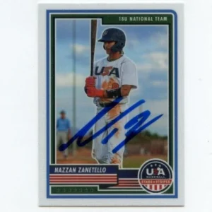 NAZZAN ZANETELLO SIGNED 2023 PANINI USA BASEBALL STARS & STRIPES CARD AUTO