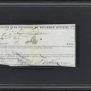 Benjamin Butler Signed Railroad Ticket Columbus Ohio PSA/DNA