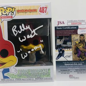BILLY WEST SIGNED WOODY WOODPECKER POP FUNKO FIGURE PROOF JSA COA