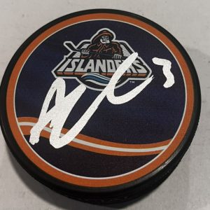 ADAM PELECH SIGNED NEW YORK ISLANDERS HOCKEY PUCK W/ CASE COA