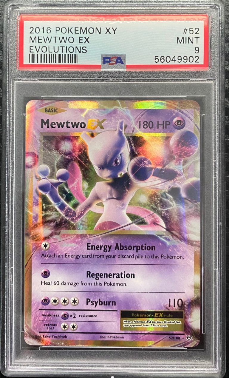 2016 POKEMON XY EVOLUTIONS 52 MEWTWO EX PSA 9 COLLECTIBLE MEMORABILIA
