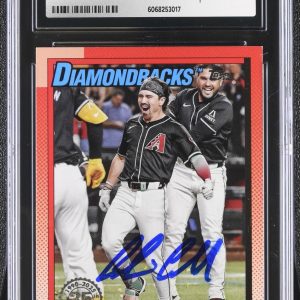 CORBIN CARROLL SIGNED 2025 TOPPS 1990 INSERT CARD #T90-45 CGC 8 JSA AUTO