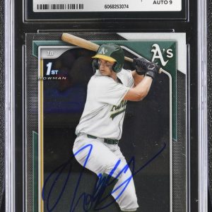 NICK KURTZ SIGNED 2024 BOWMAN DRAFT CHROME ROOKIE CARD #BDC-56 CGC AU JSA 9 AUTO