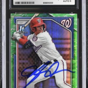 DYLAN CREWS SIGNED 2024 BOWMAN CHROME LUNAR GLOW CARD #BCP-23 CGC AU JSA 9 AUTO