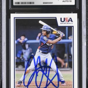 CJ ABRAMS SIGNED 2019 PANINI STARS & STRIPES ROOKIE CARD #29 CGC AU JSA 10 AUTO