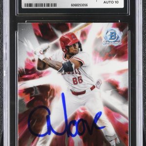 CHRISTIAN MOORE SIGNED 2024 BOWMAN DRAFT PLASMA CARD #PP-4 CGC 8.5 JSA 10 AUTO