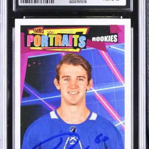 JOSEPH WOLL SIGNED 2020-21 UPPER DECK PORTRAITS CARD #P-65 CGC 8.5 JSA 10 AUTO
