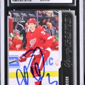 MORITZ SEIDER SIGNED 2021-22 UPPER DECK YOUNG GUNS CARD #469 CGC AU JSA 9 AUTO