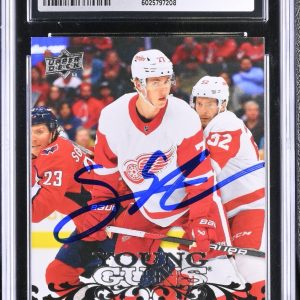SIMON EDVINSSON SIGNED 2023-24 UPPER DECK YOUNG GUNS CARD T38 CGC 8.5 JSA 9 AUTO