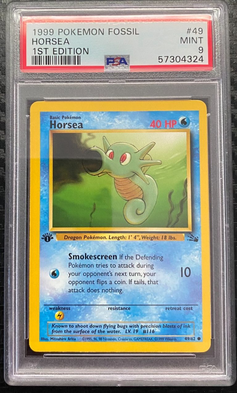 1999 POKEMON FOSSIL 1ST EDITION #49 HORSEA PSA 9 COLLECTIBLE MEMORABILIA