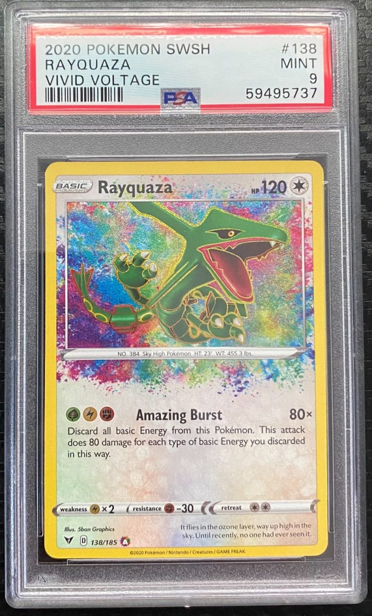 2020 POKEMON VIVID VOLTAGE #138 RAYQUAZA PSA 9 COLLECTIBLE MEMORABILIA