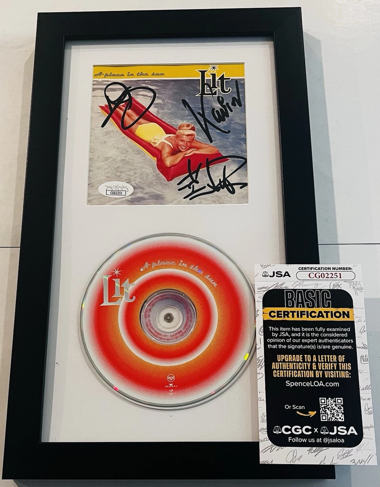 Lit Cd Disc LIT BAND SIGNED A PLACE IN THE SUN FRAMED CD ALBUM MY OWN WORST ENEMY ...