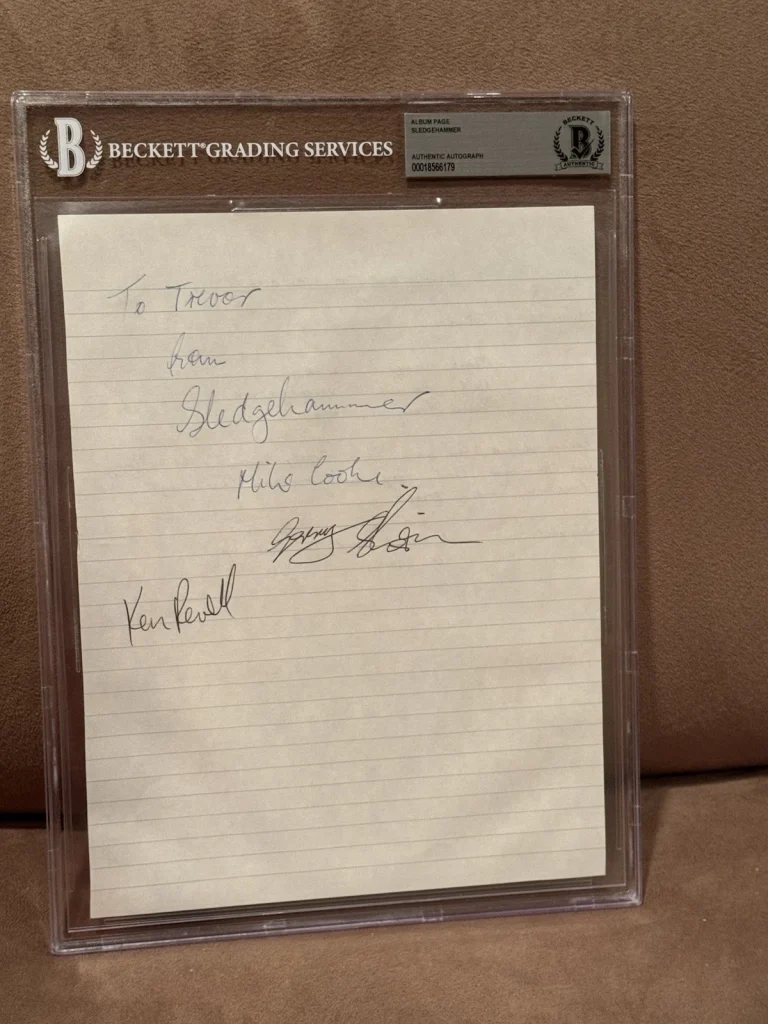 The Band “Sledgehammer” Signed Autographed Album Page by 3 Beckett Mike Gerry +