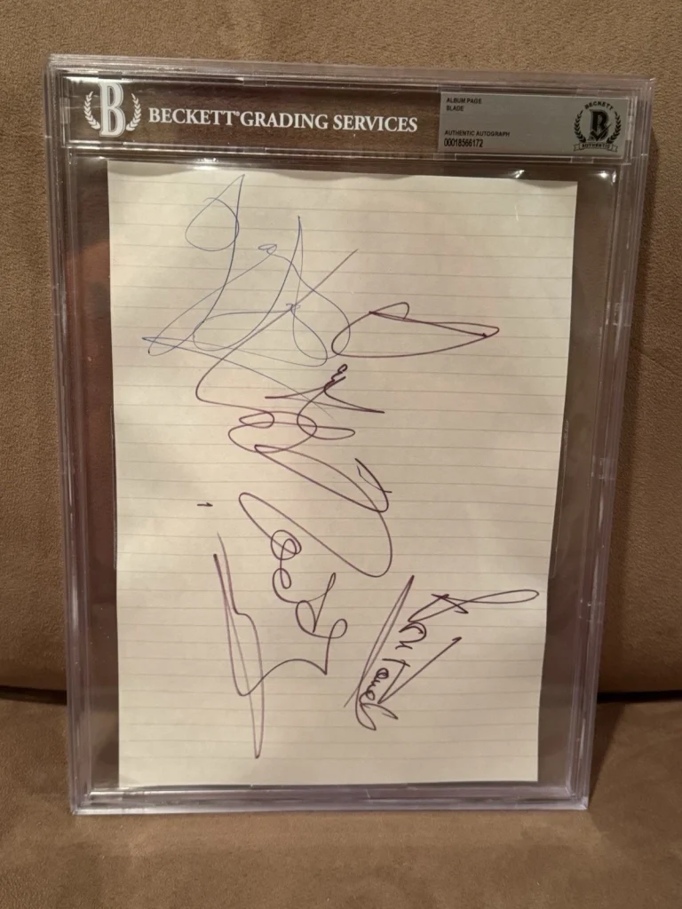 The Band “Slade” Signed Autographed Album Page by 4 Beckett Dave John Jim +