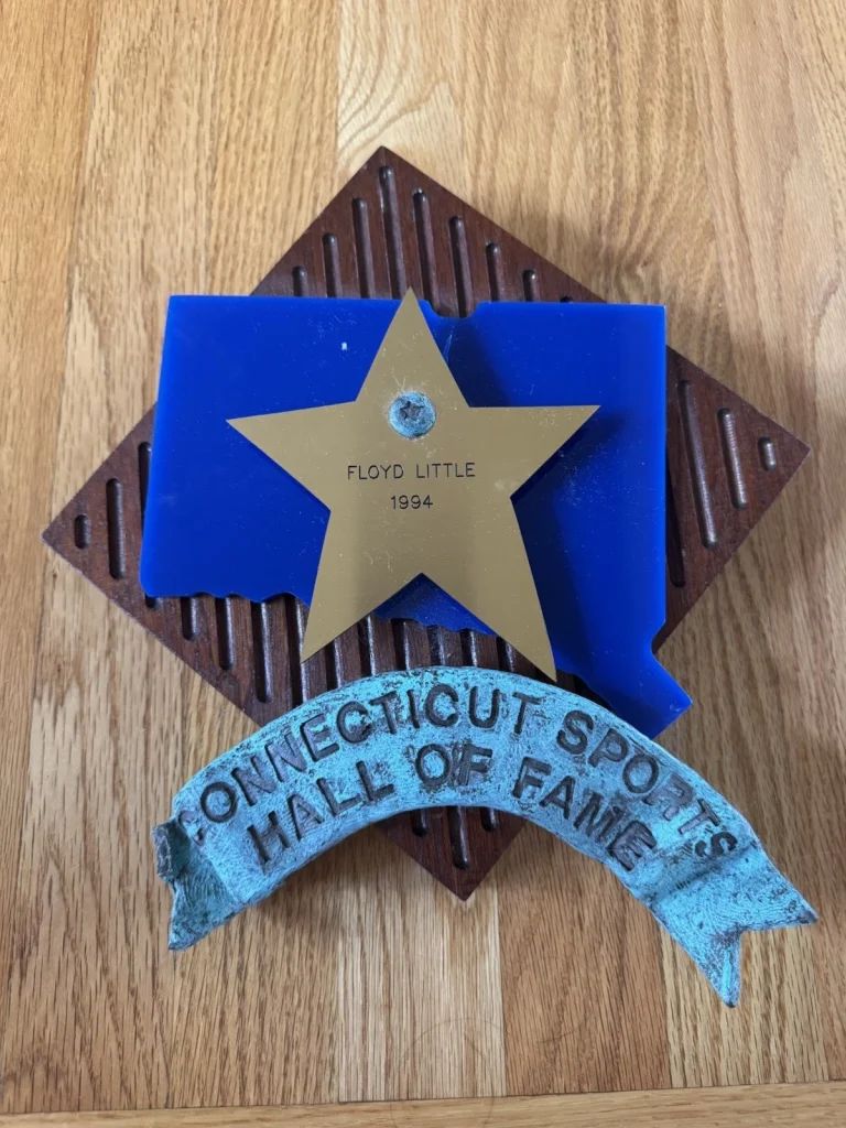 PERSONALLY OWNED FLOYD LITTLE Connecticut Sports HOF Award 1994 Syracuse Broncos