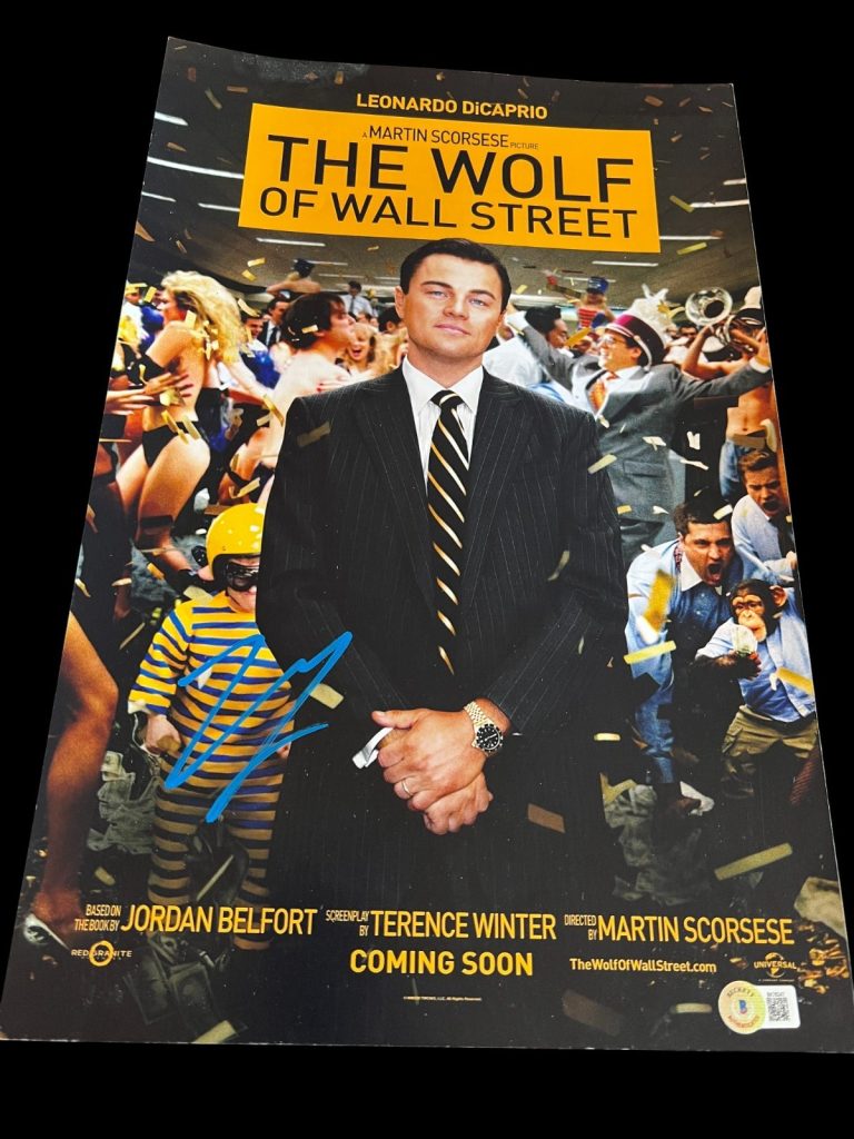 LEONARDO DICAPRIO SIGNED AUTOGRAPH 11x17 PHOTO WOLF OF WALL STREET BECKETT BAS D