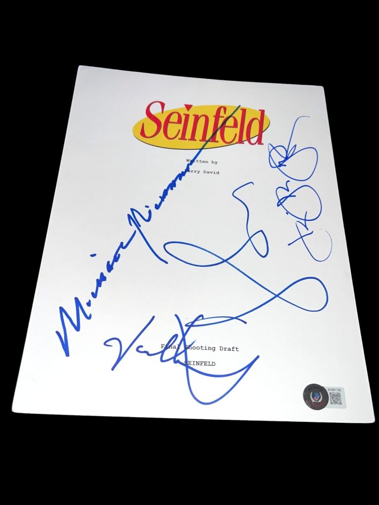 SEINFELD CAST SIGNED AUTOGRAPH SCRIPT TELEVISION BECKETT BAS COA AUTO D