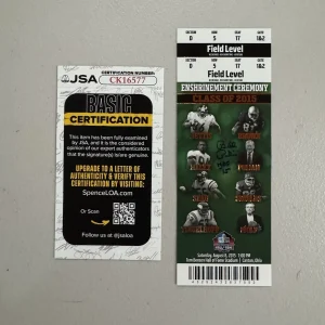 Bill Polian SIGNED AUTOGRAPHED HoF Induction Ticket JSA Buffalo Bills HoF