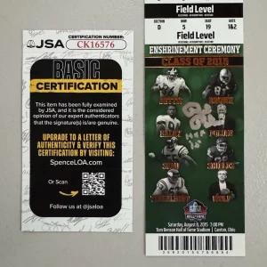 Bill Polian SIGNED AUTOGRAPHED HoF Induction Ticket JSA Buffalo Bills HoF