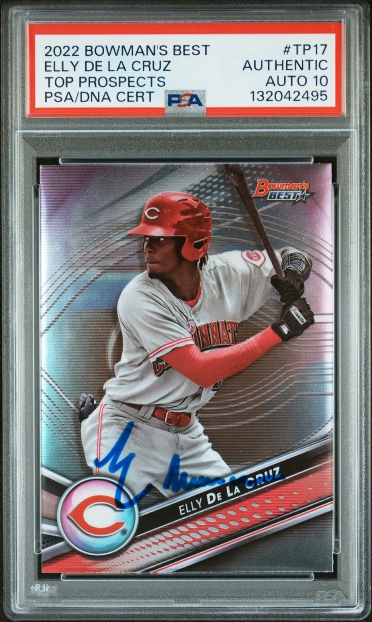 Elly De La Cruz Signed 2022 Bowman's Best Top Prospects #TP-17 Rookie Auto PSA