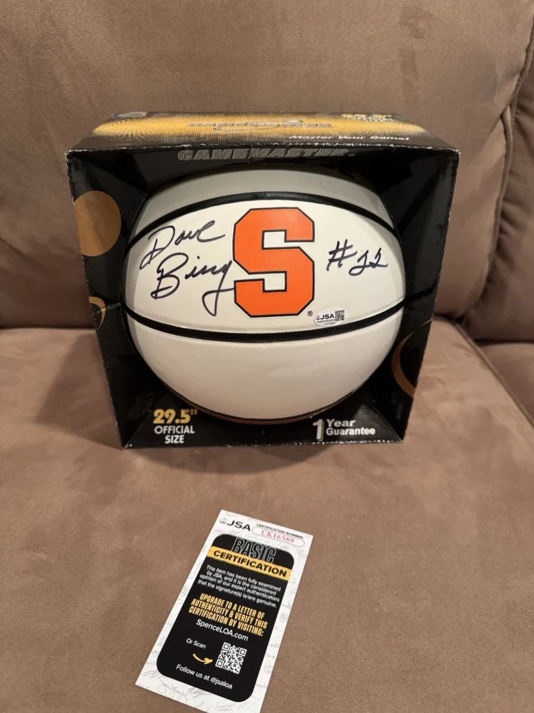 Dave Bing Signed Syracuse University Logo Basketball SU Pistons JSA