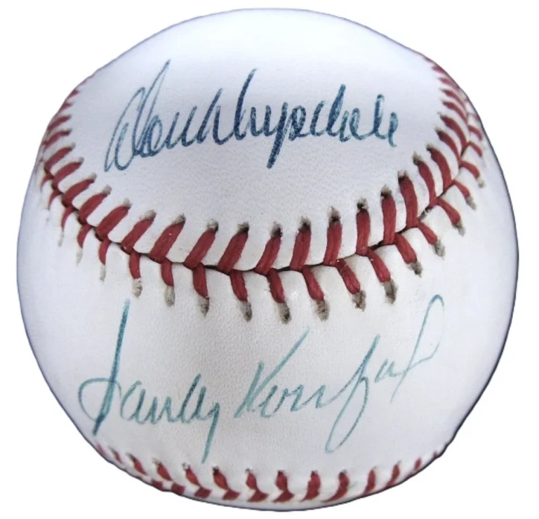 Sandy Koufax Don Drysdale Dual Signed ONL Baseball Dodgers JSA LOA