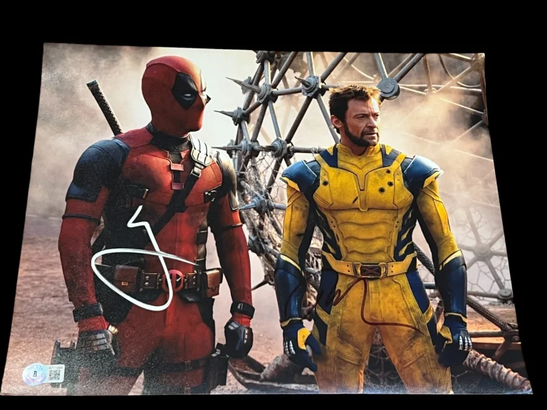 HUGH JACKMAN RYAN REYNOLDS SIGNED AUTOGRAPH 11x14 DEADPOOL WOLVERINE BECKETT BAS