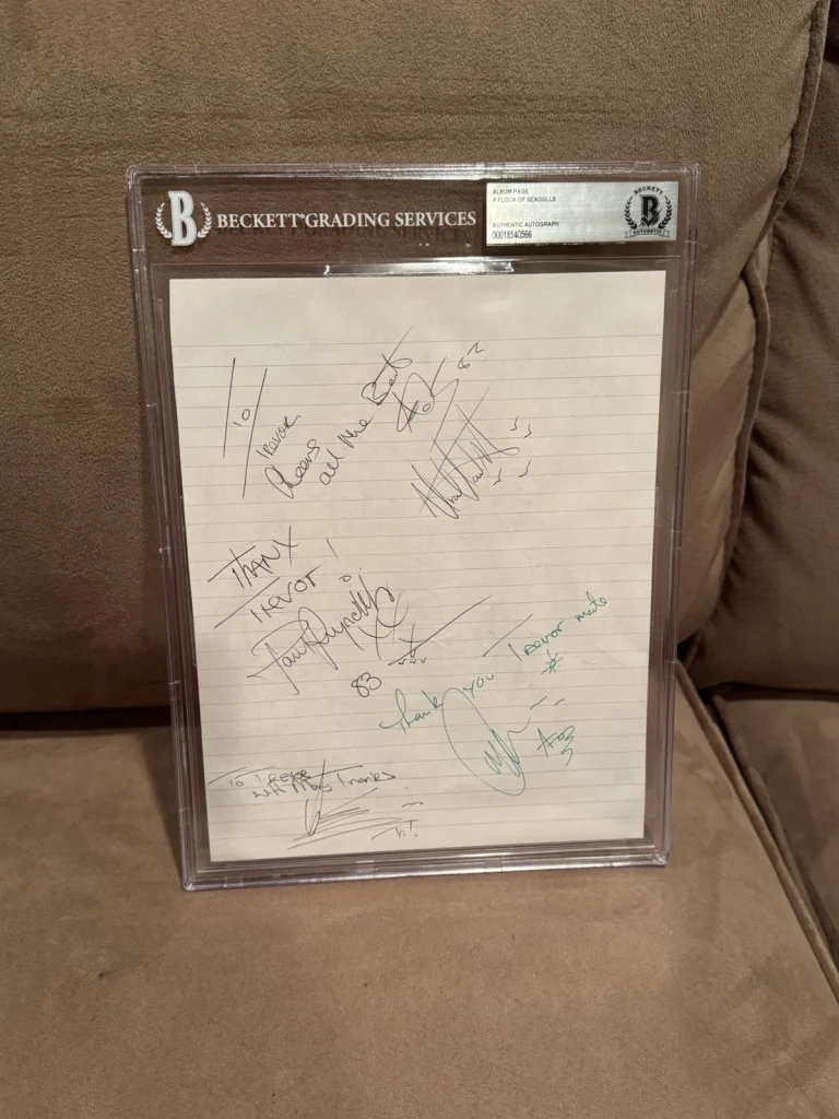 A Flock Seagulls Signed Autographed Album Page Beckett Slab 1982 Frank Paul Ali+