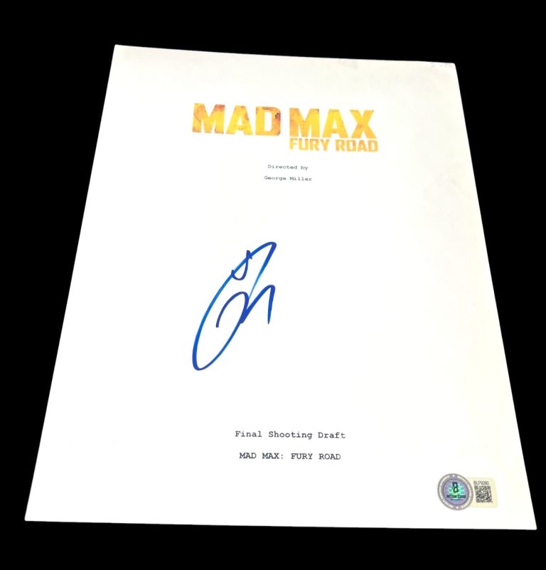 TOM HARDY SIGNED AUTOGRAPH MOVIE SCRIPT MAD MAX FURY ROAD BECKETT BAS D