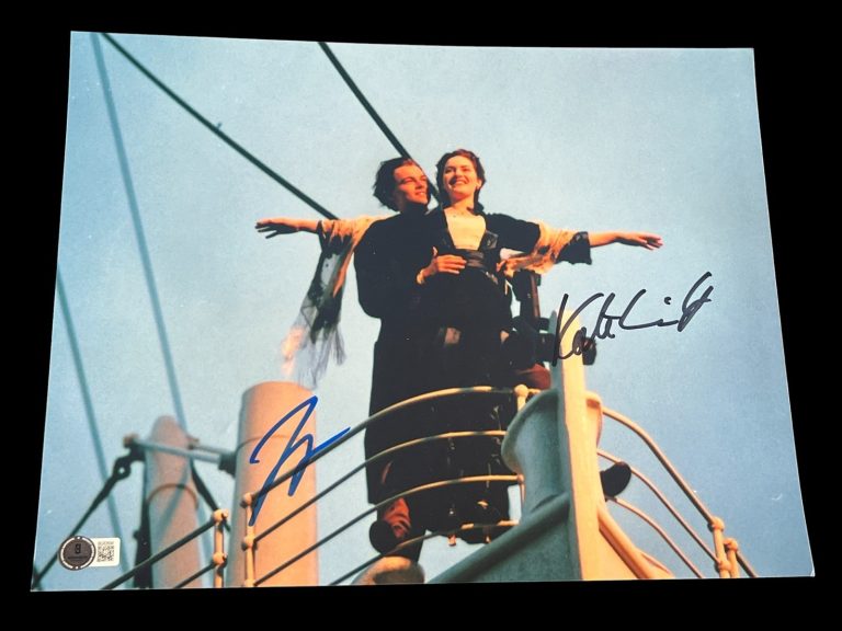 LEONARDO DICAPRIO KATE WINSLET SIGNED AUTOGRAPH 11x14 PHOTO BECKETT BAS COA D