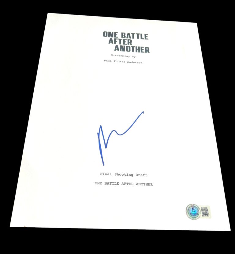 PAUL THOMAS ANDERSON SIGNED AUTOGRAPH SCRIPT ONE BATTLE AFTER ANOTHER BECKETT D