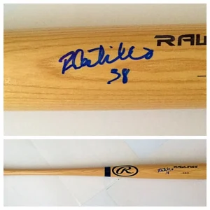 RUSNEY CASTILLO SIGNED RAWLINGS BASEBALL BAT CUBA BOSTON RED SOX PROOF COA
