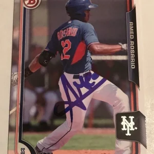 AMED ROSARIO SIGNED 2015 BOWMAN DRAFT ROOKIE CARD AUTO