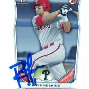 RHYS HOSKINS SIGNED 2014 BOWMAN DRAFT BASEBALL ROOKIE CARD AUTO C