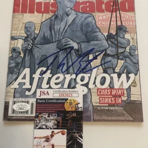 THEO EPSTEIN SIGNED SPORTS ILLUSTRATED MAGAZINE COVER CHICAGO CUBS 2016 JSA COA