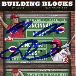 GRANT HOLMES SEAN NEWCOMB SIGNED 2014 BOWMAN DRAFT DUAL ROOKIE CARD AUTO