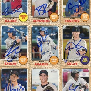 JAKE BAUERS SIGNED 2017 TOPPS HERITAGE MINORS ROOKIE CARD AUTO