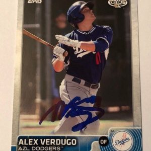 ALEX VERDUGO SIGNED 2015 TOPPS PRO DEBUT PROSPECT ROOKIE CARD AUTO