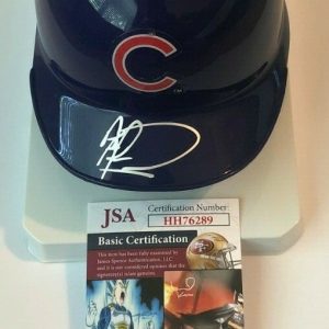 ALBERT ALMORA SIGNED CHICAGO CUBS MINI HELMET JSA COA